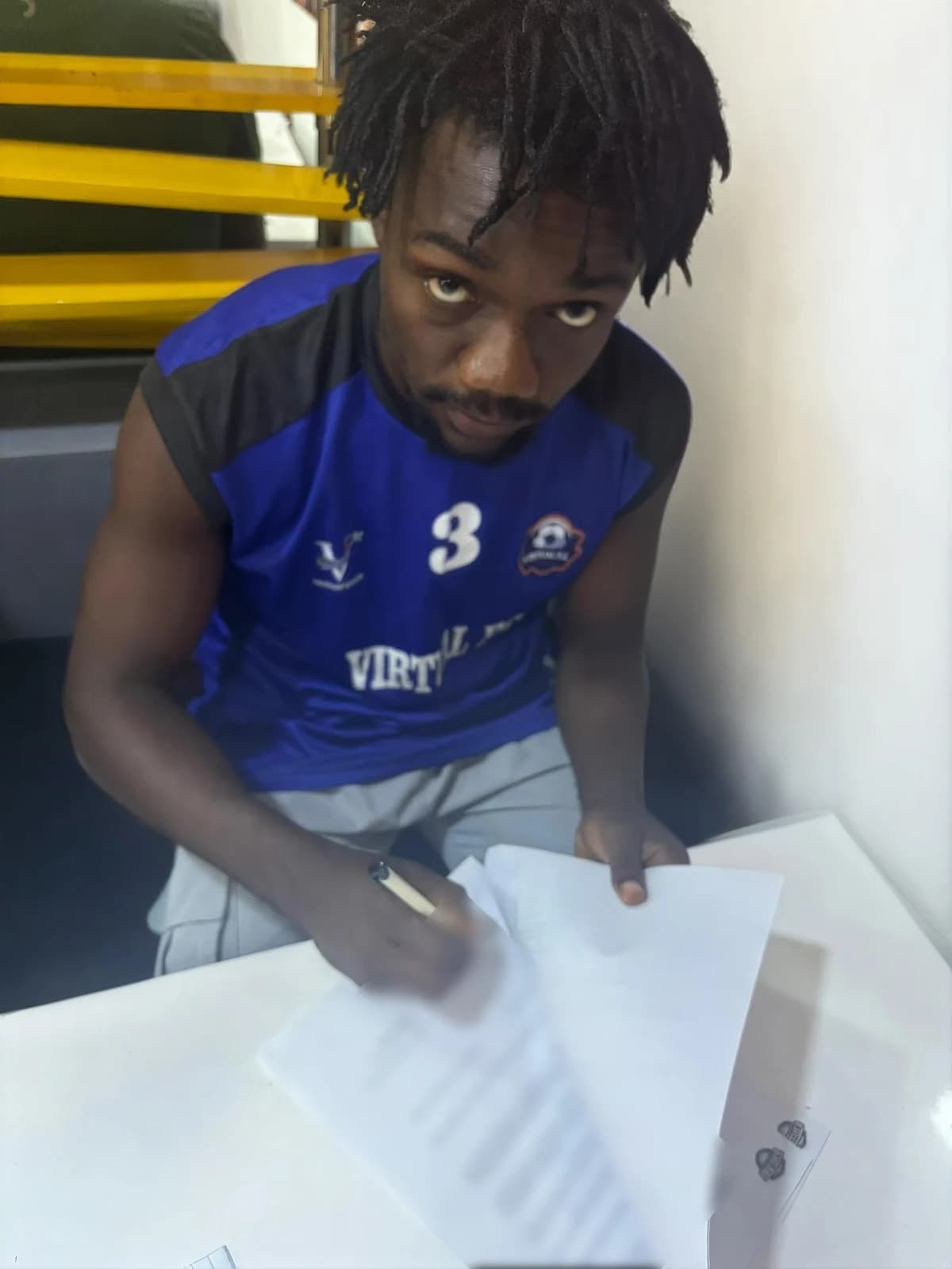 Photograph 2 of 2: Two players signed by Nexar Football Agency in Abuja